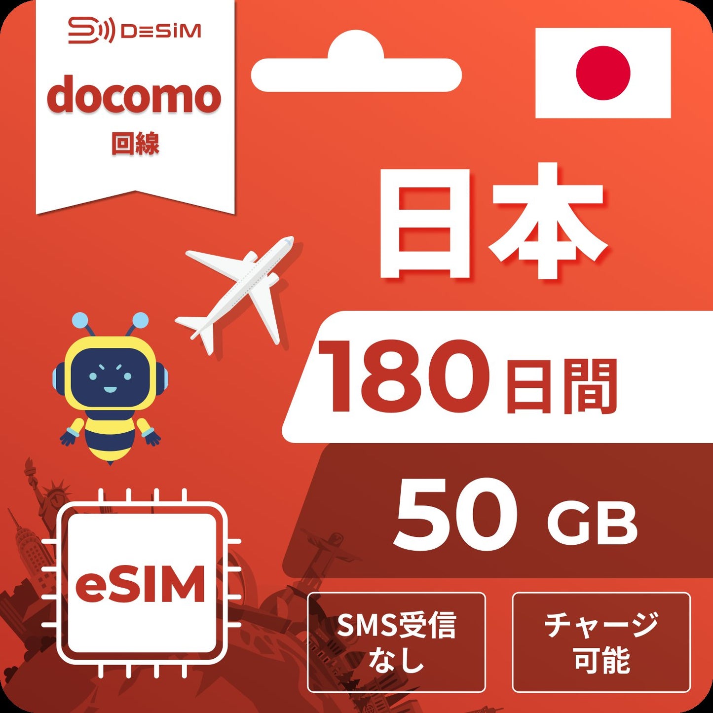 日本eSIM|ドコモ・180日間 eSIM