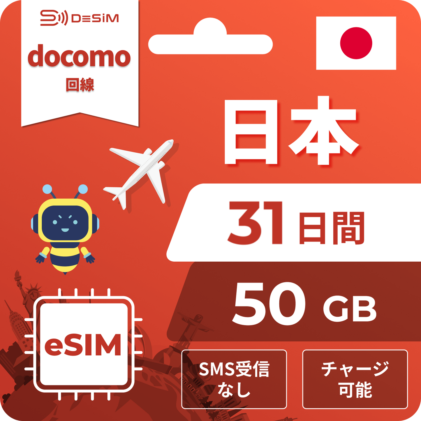 日本eSIM|ドコモ・31日間 eSIM