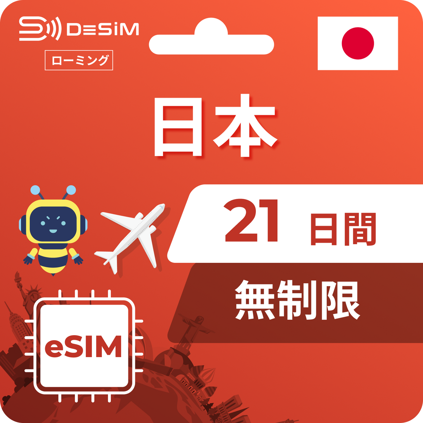 日本eSIM 21日間