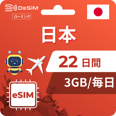 日本eSIM 22日間
