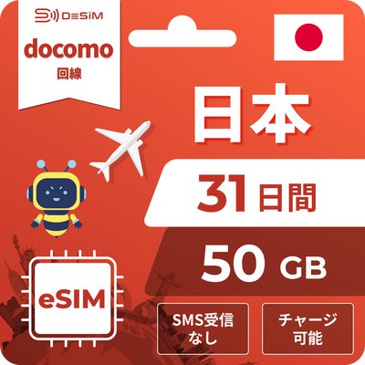 日本eSIM｜ドコモ・31日間 eSIM