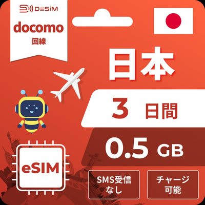 日本eSIM｜ドコモ・3日間 eSIM