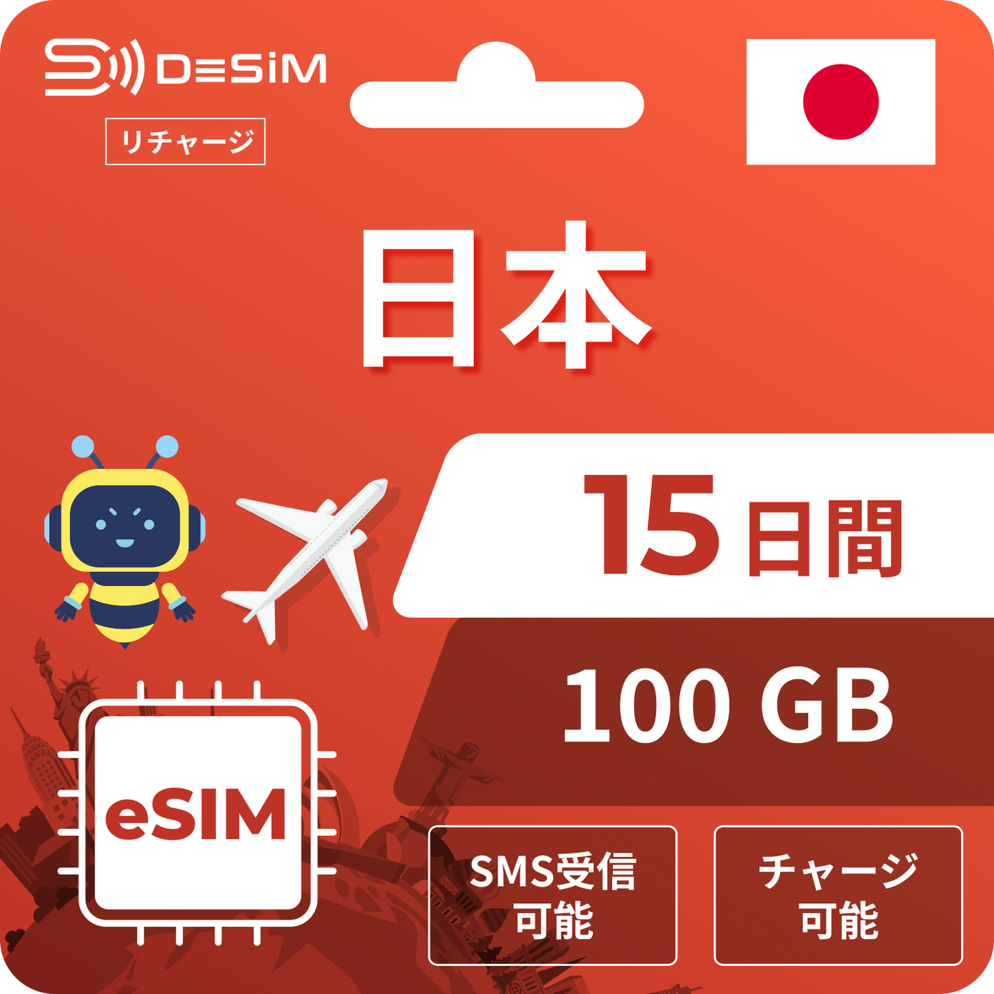 ドコモ安定回線｜15日間 リチャージ eSIM