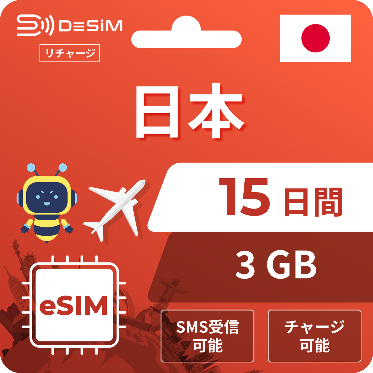 ドコモ安定回線｜15日間 リチャージ eSIM