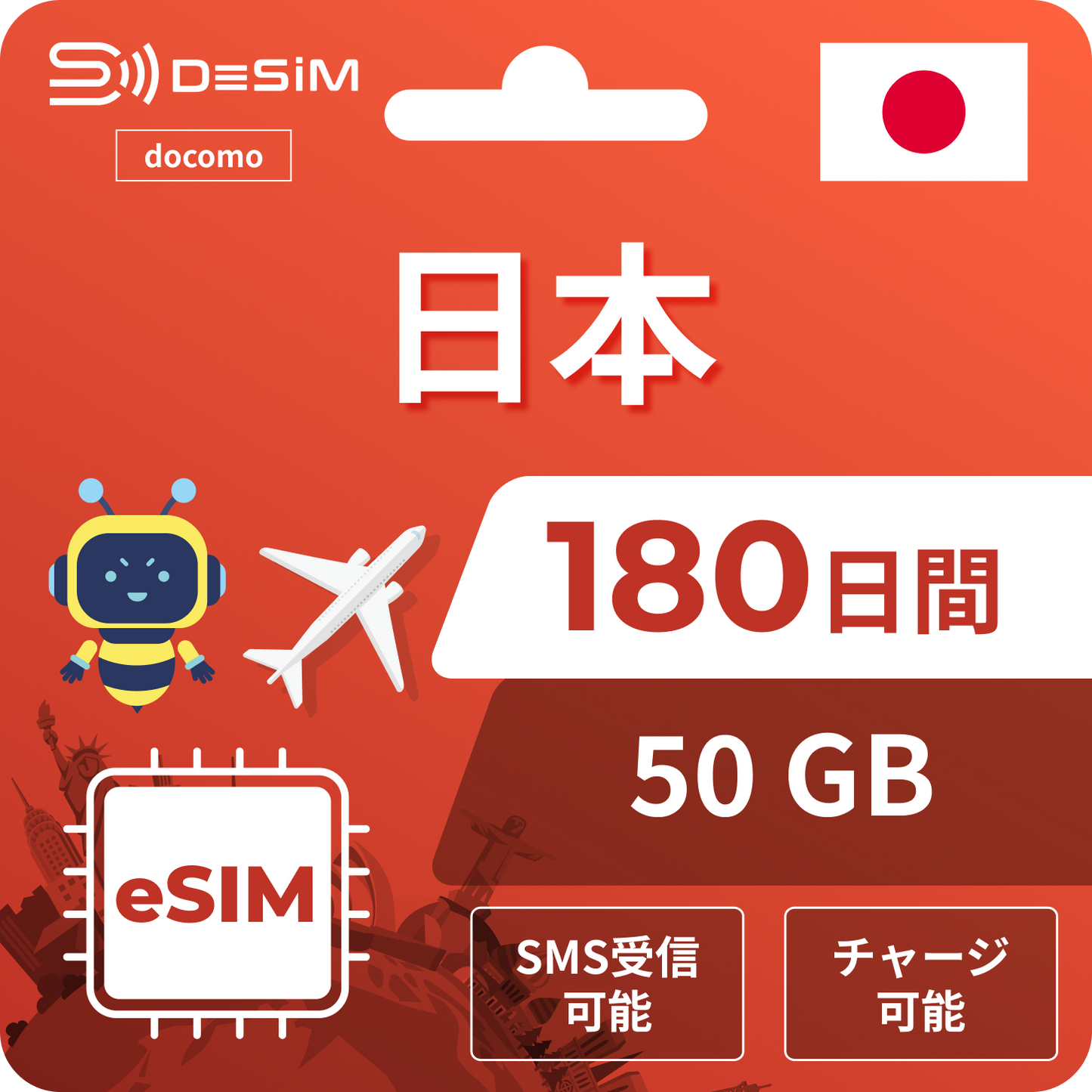 日本eSIM｜ドコモ・180日間 eSIM
