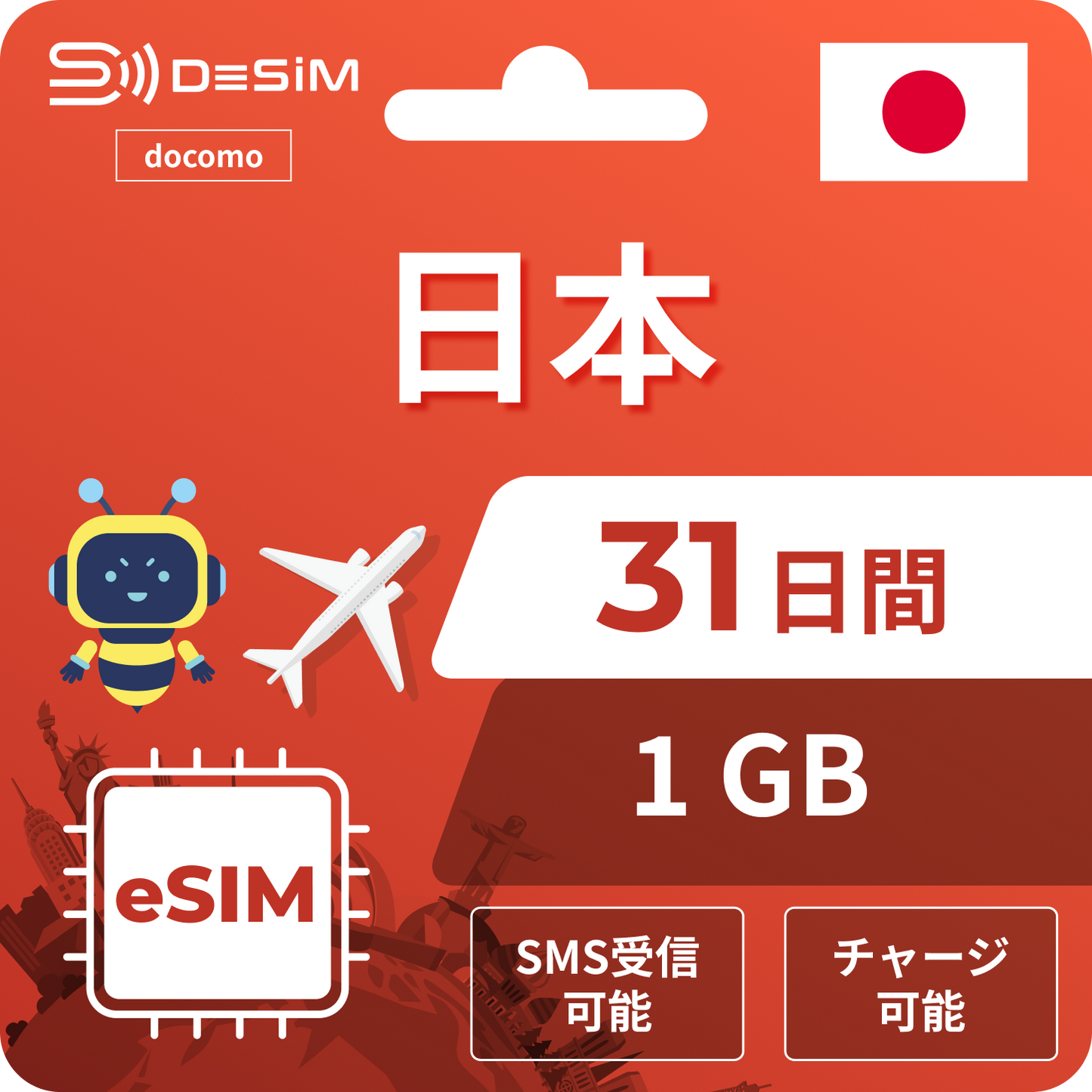 日本eSIM｜ドコモ・31日間 eSIM