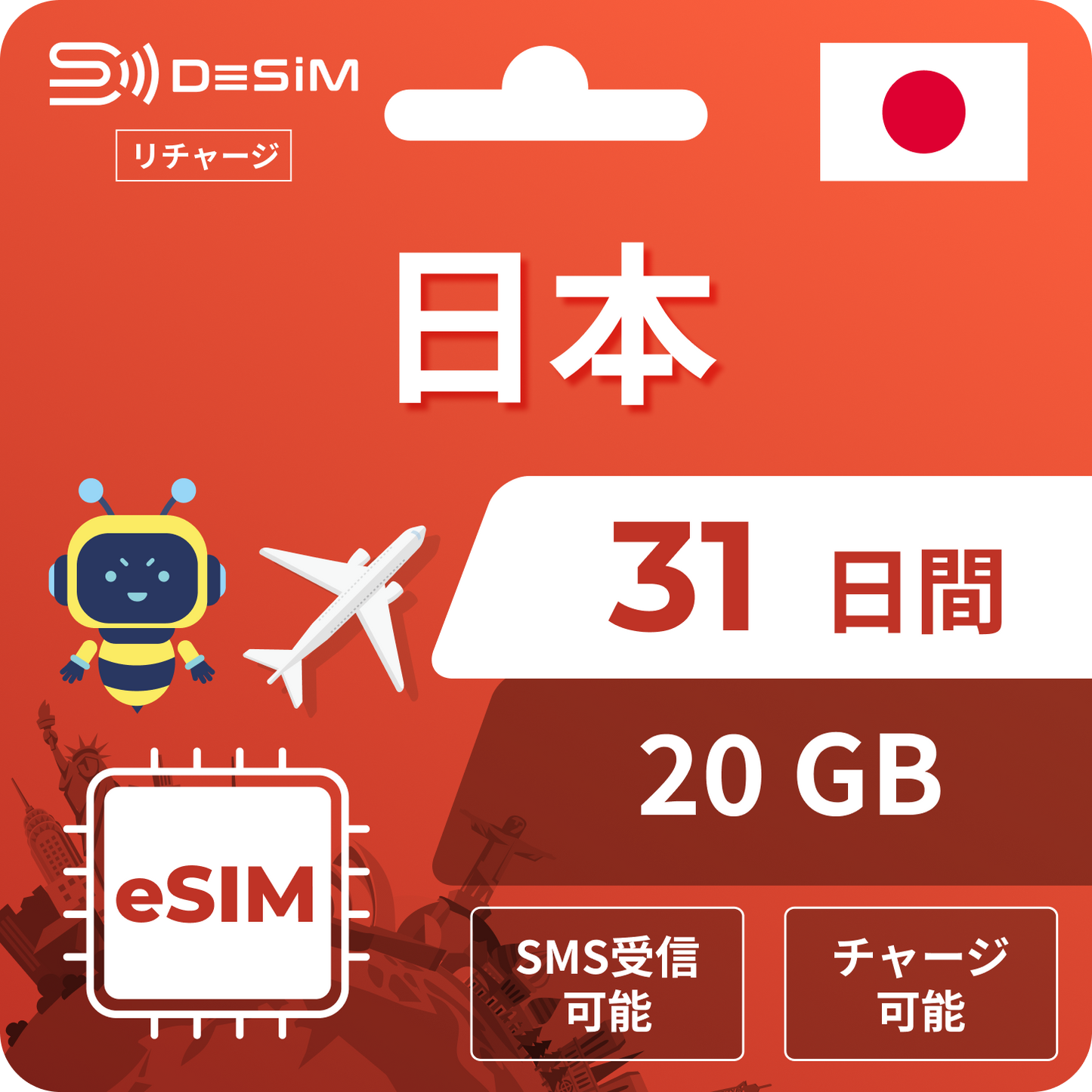 ドコモ安定回線｜31日間 リチャージ eSIM