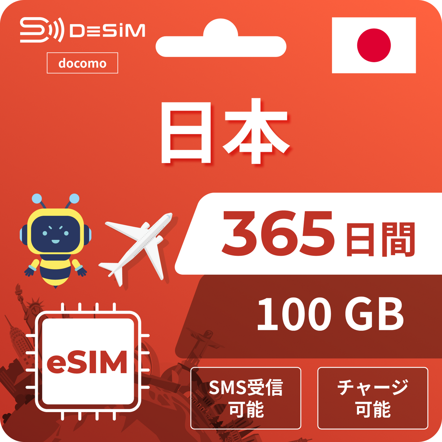 日本eSIM｜ドコモ・365日間 eSIM
