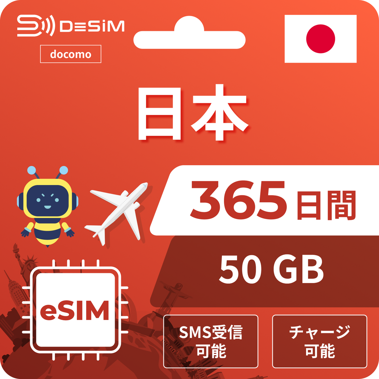 日本eSIM｜ドコモ・365日間 eSIM