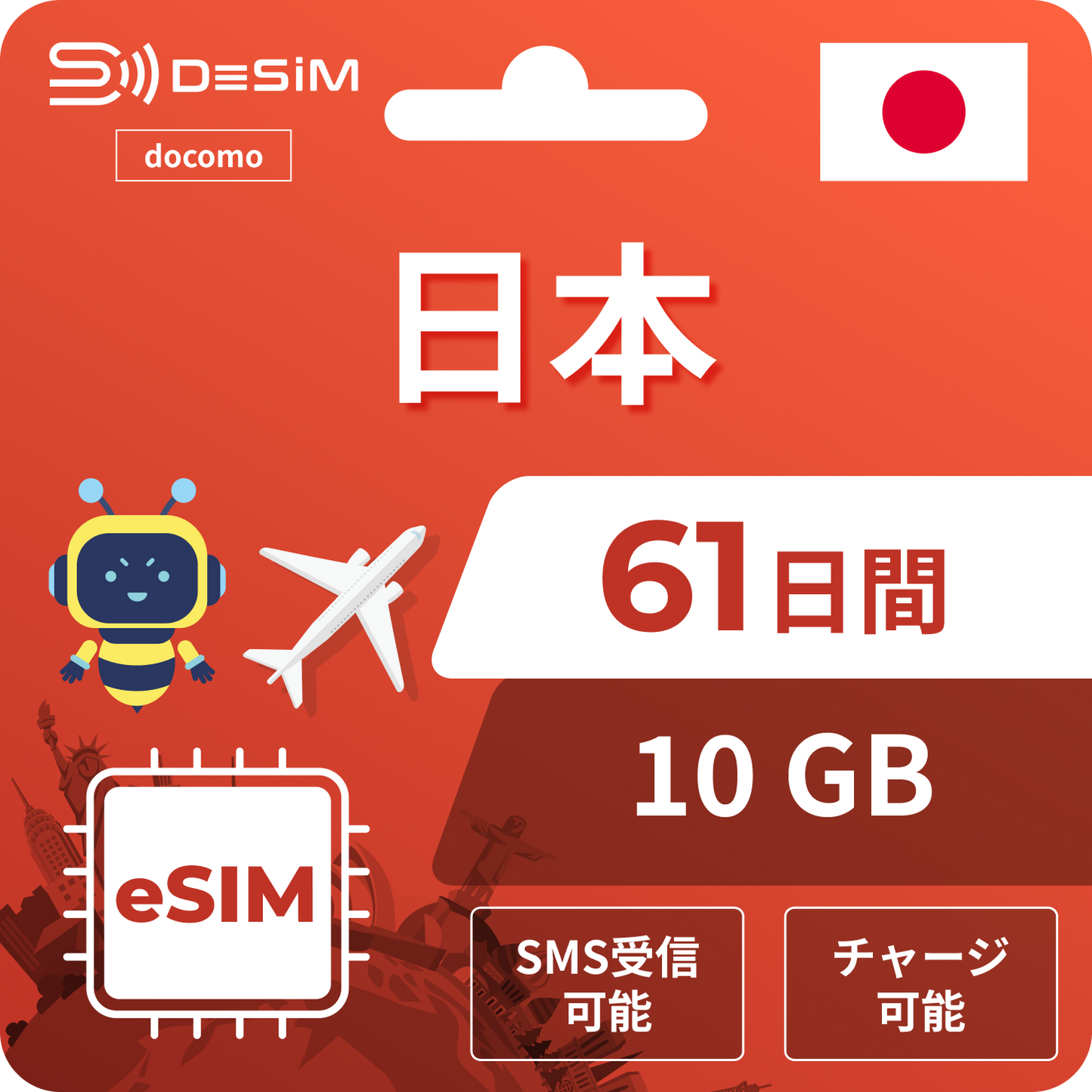 日本eSIM｜ドコモ・61日間 eSIM
